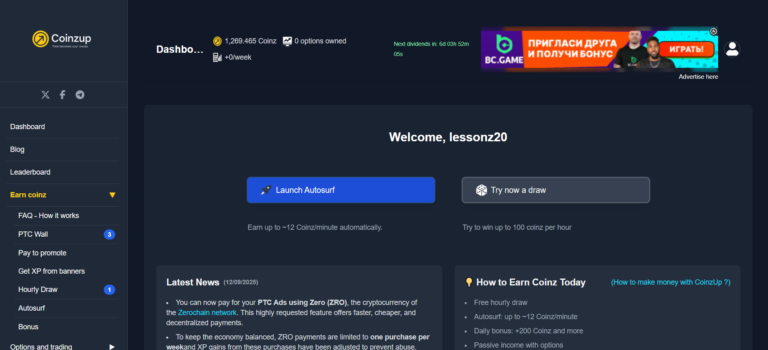 Coinzup.net: Обзор платформы для микрозадач в криптовалюте. Возможности и подводные камни