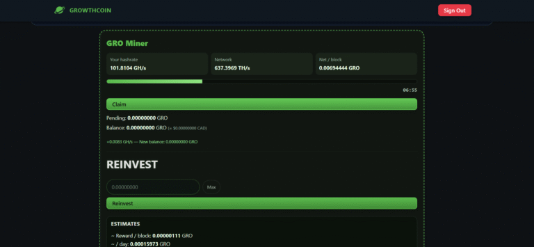 💰 GroGrowthCoin.com: обзор возможностей заработка и инструментов рекламы